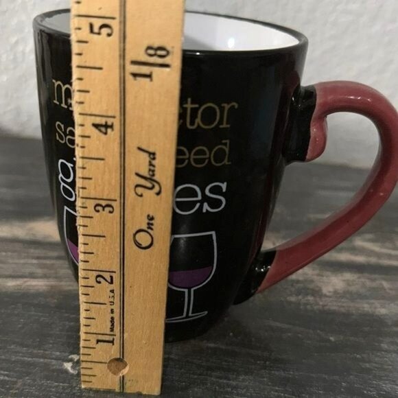 Funny Wine Coffee Mug With Heart Handle - Picture 5 of 6